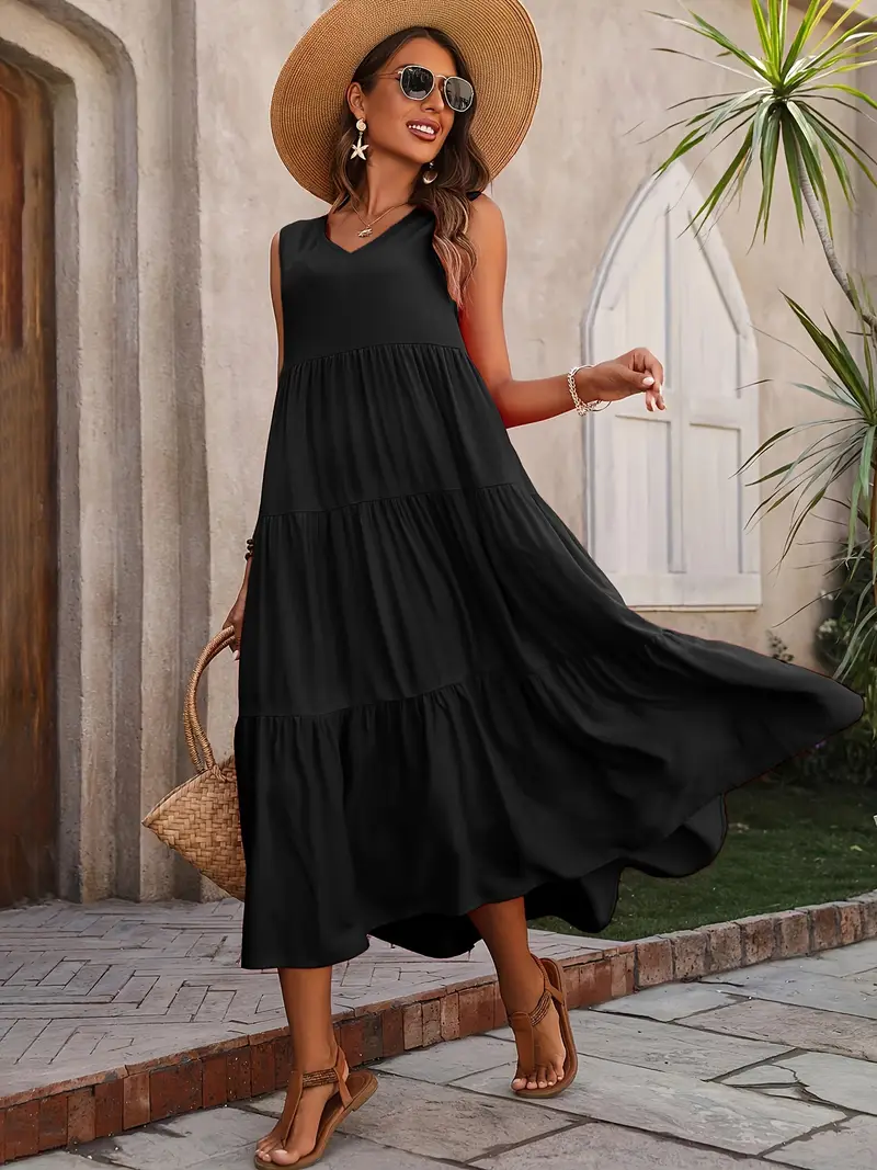 Lone - Robe ample décontractée avec ourlet à volants
