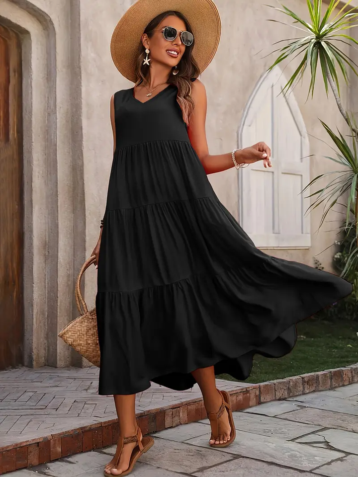 Lone - Robe ample décontractée avec ourlet à volants