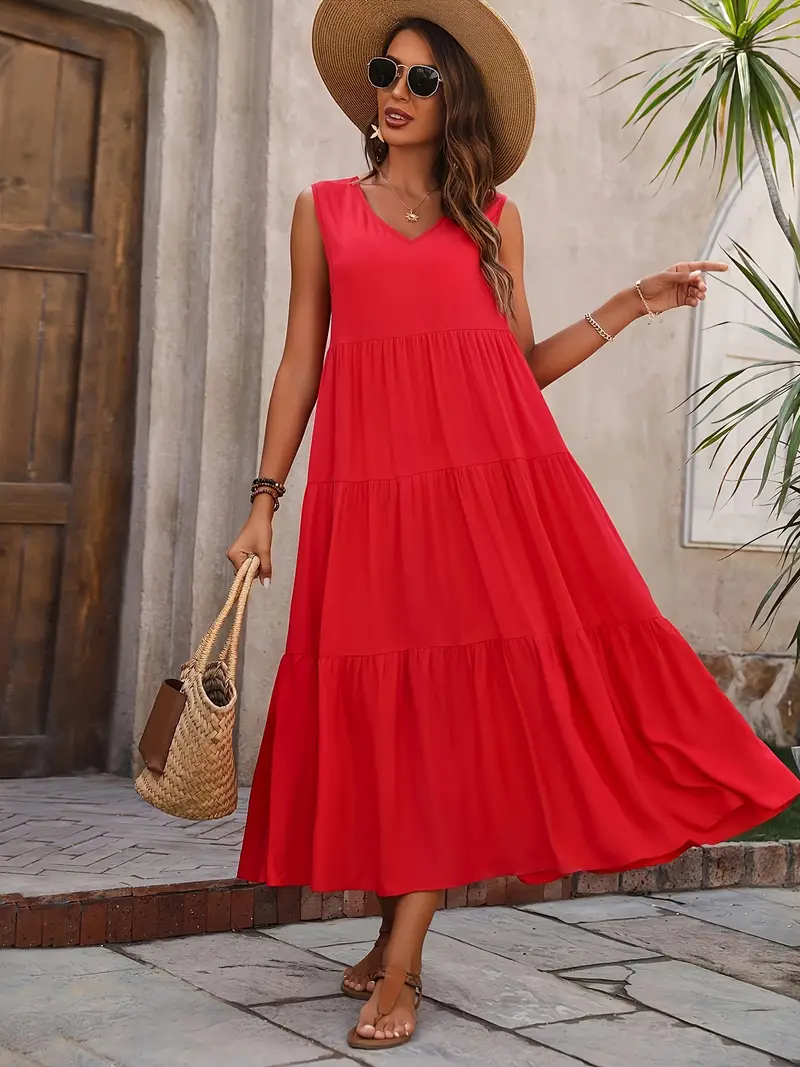 Lone - Robe ample décontractée avec ourlet à volants