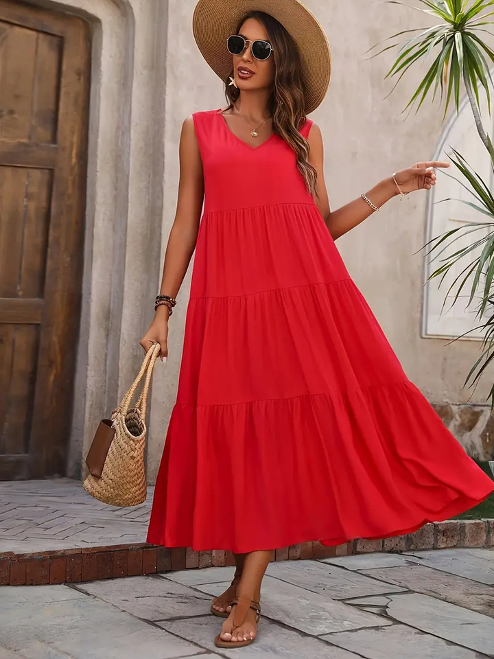 Lone - Robe ample décontractée avec ourlet à volants