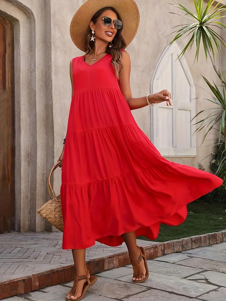 Lone - Robe ample décontractée avec ourlet à volants