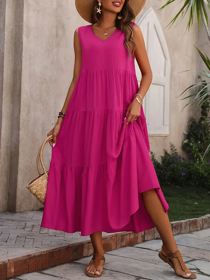 Lone - Robe ample décontractée avec ourlet à volants