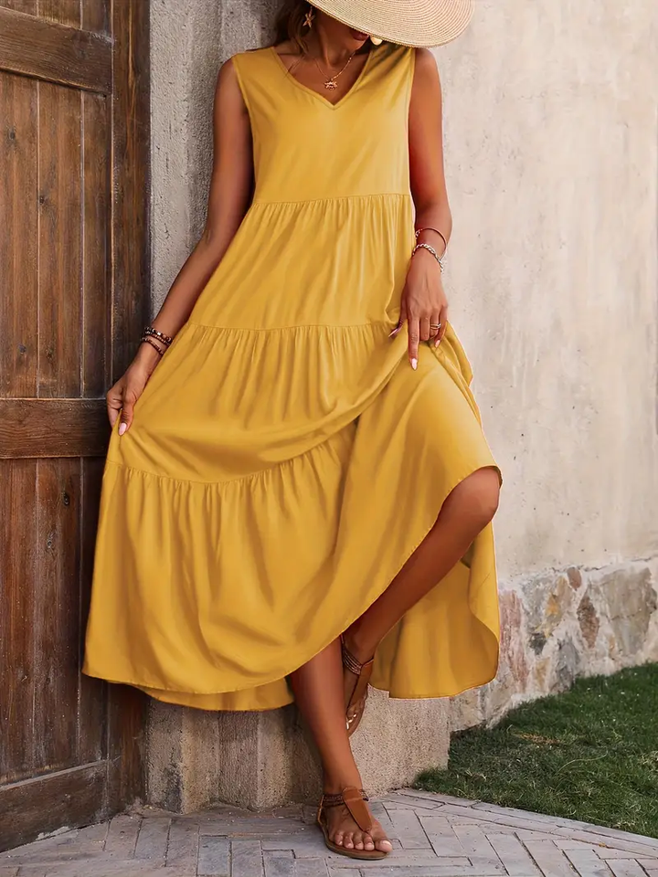 Lone - Robe ample décontractée avec ourlet à volants