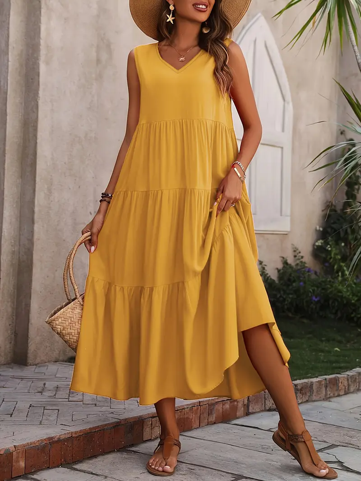 Lone - Robe ample décontractée avec ourlet à volants