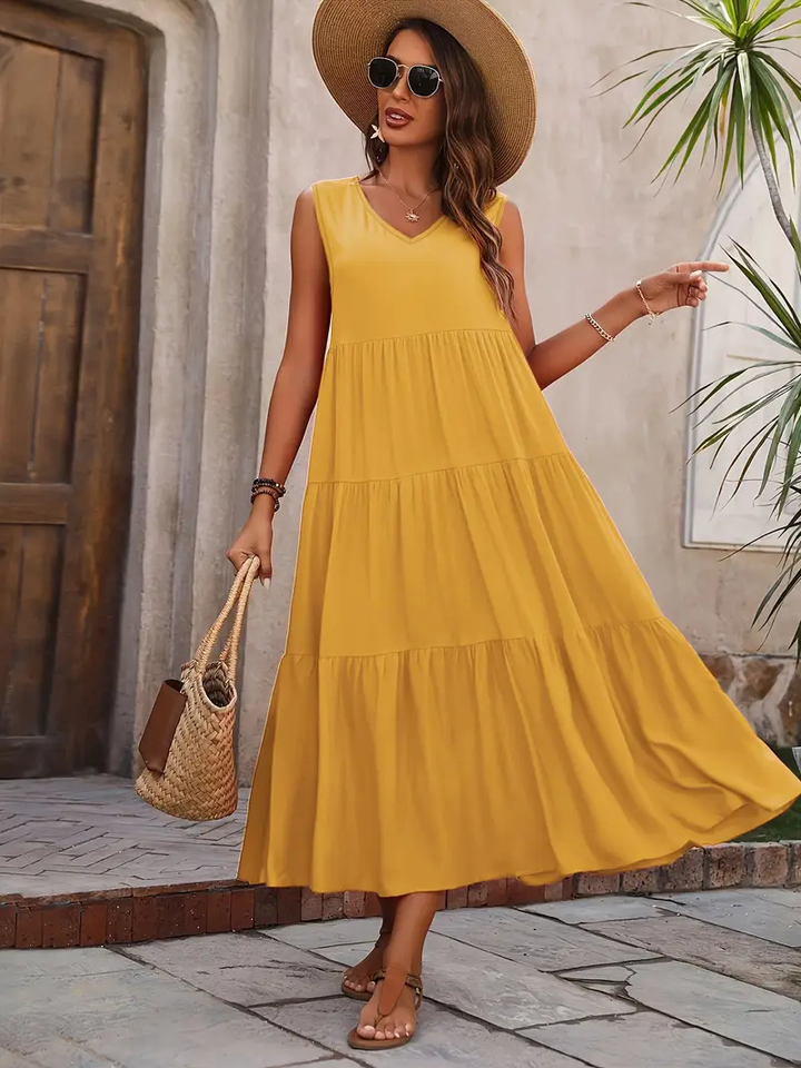 Lone - Robe ample décontractée avec ourlet à volants