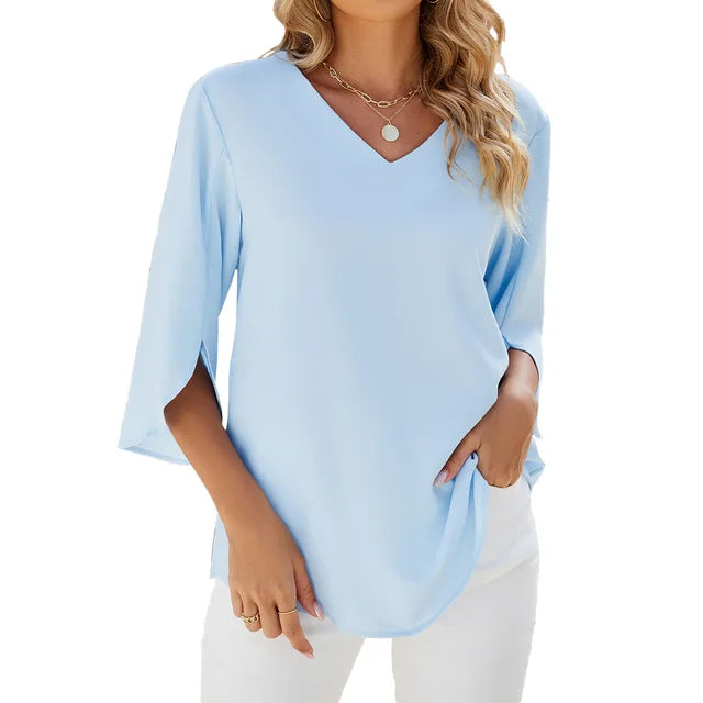 CARA - Blouse à décolleté en V