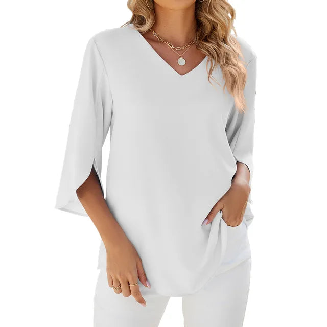CARA - Blouse à décolleté en V