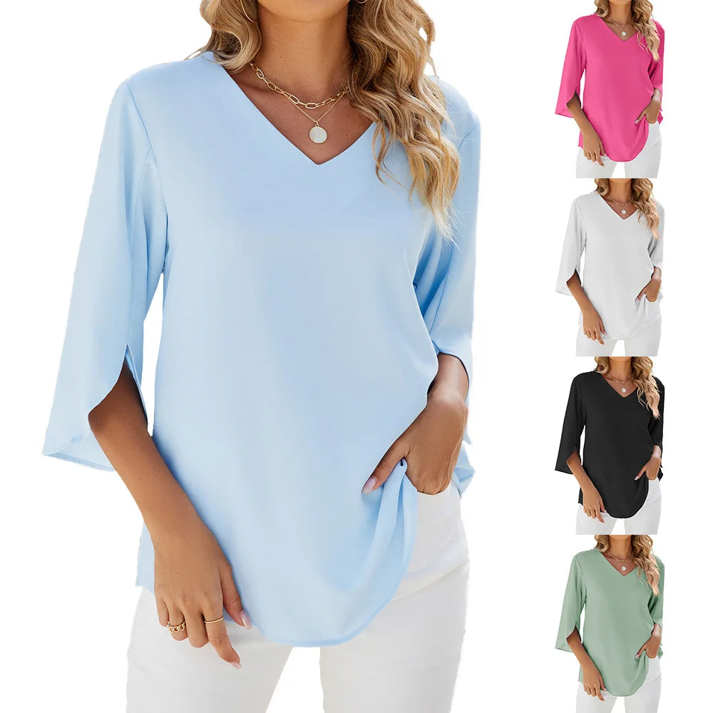 CARA - Blouse à décolleté en V