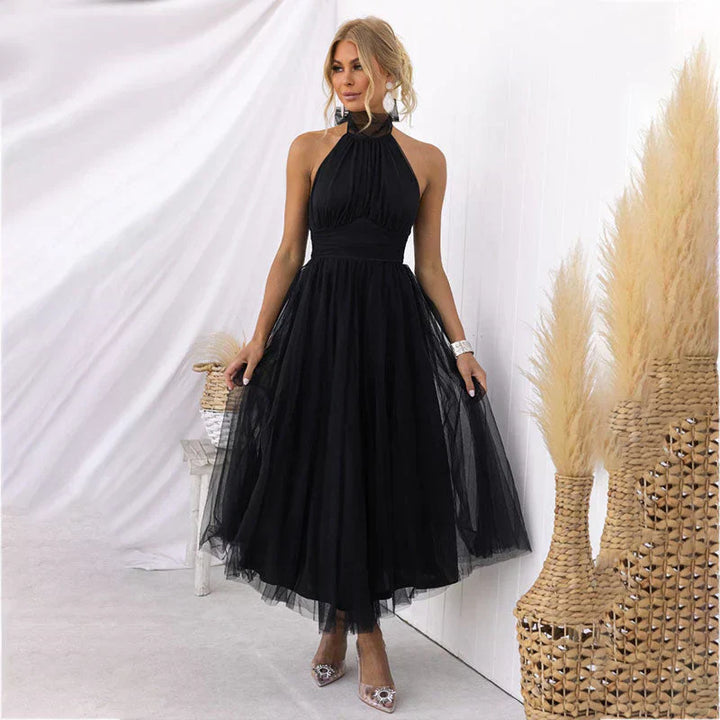 Pearlina - Élégante Robe en Maille à Col Montant