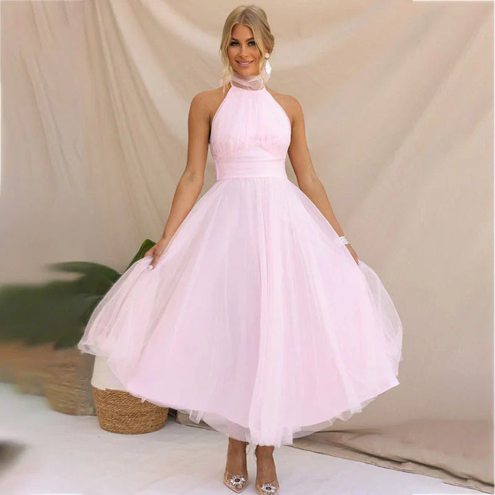 Pearlina - Élégante Robe en Maille à Col Montant