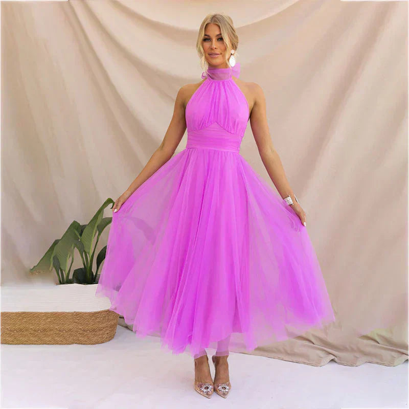 Pearlina - Élégante Robe en Maille à Col Montant