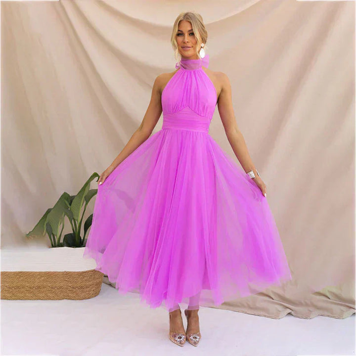 Pearlina - Élégante Robe en Maille à Col Montant