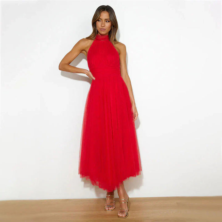 Pearlina - Élégante Robe en Maille à Col Montant