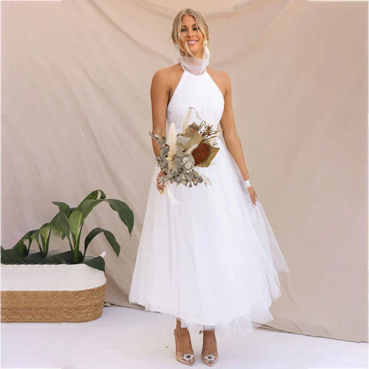 Pearlina - Élégante Robe en Maille à Col Montant