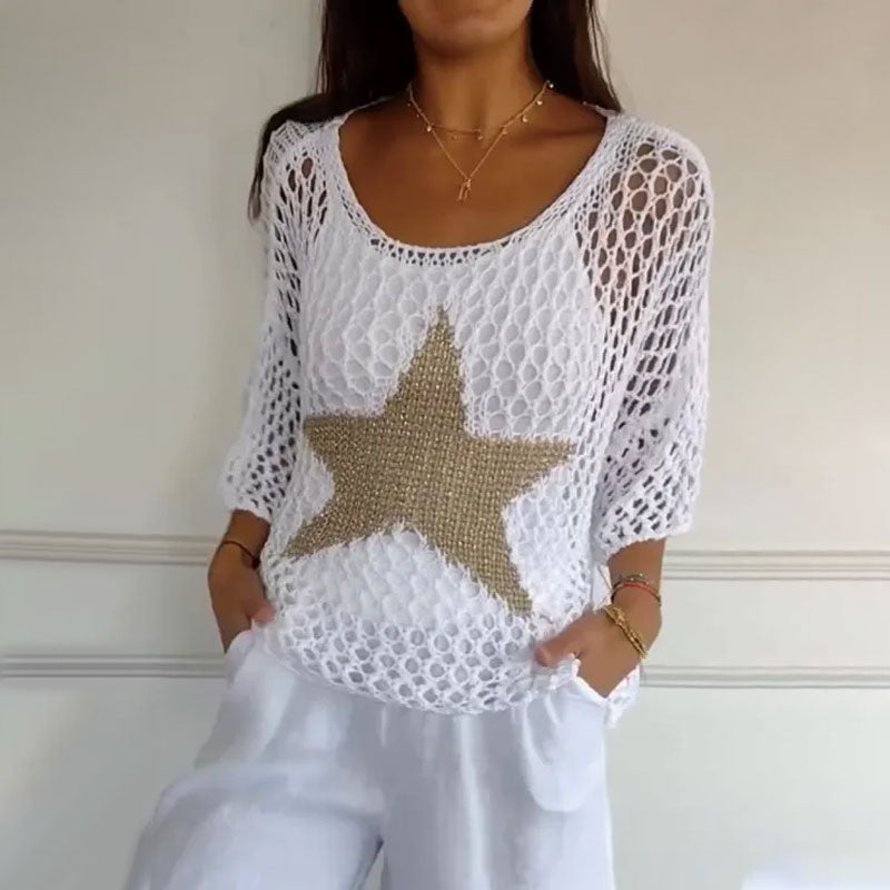 Jiah™ - Pull en Tricot Étoilé