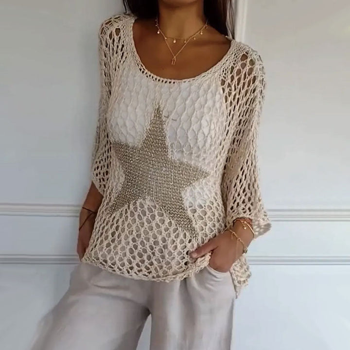 Jiah™ - Pull en Tricot Étoilé