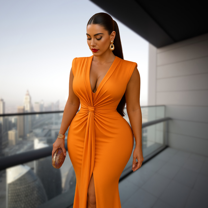 Selena - Robe Drapée Brillante
