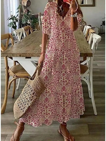 Sophia - Robe d'été vintage boho à décolleté en V