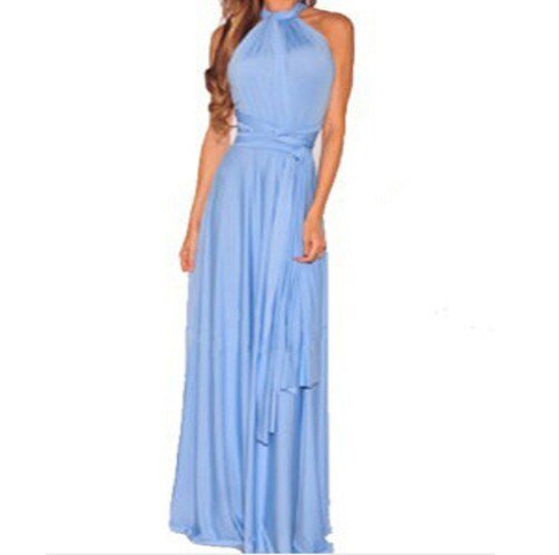 Henley - Robe Longue V-Neck à Bretelles Colorées