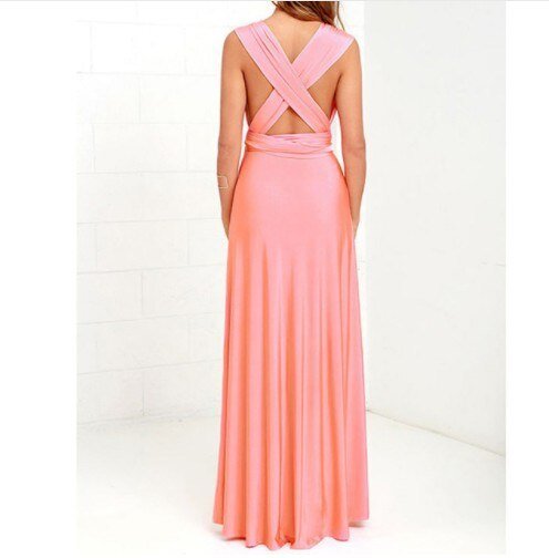 Henley - Robe Longue V-Neck à Bretelles Colorées