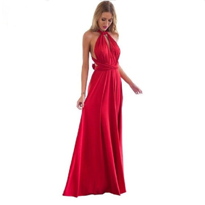 Henley - Robe Longue V-Neck à Bretelles Colorées