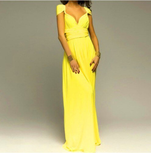Henley - Robe Longue V-Neck à Bretelles Colorées