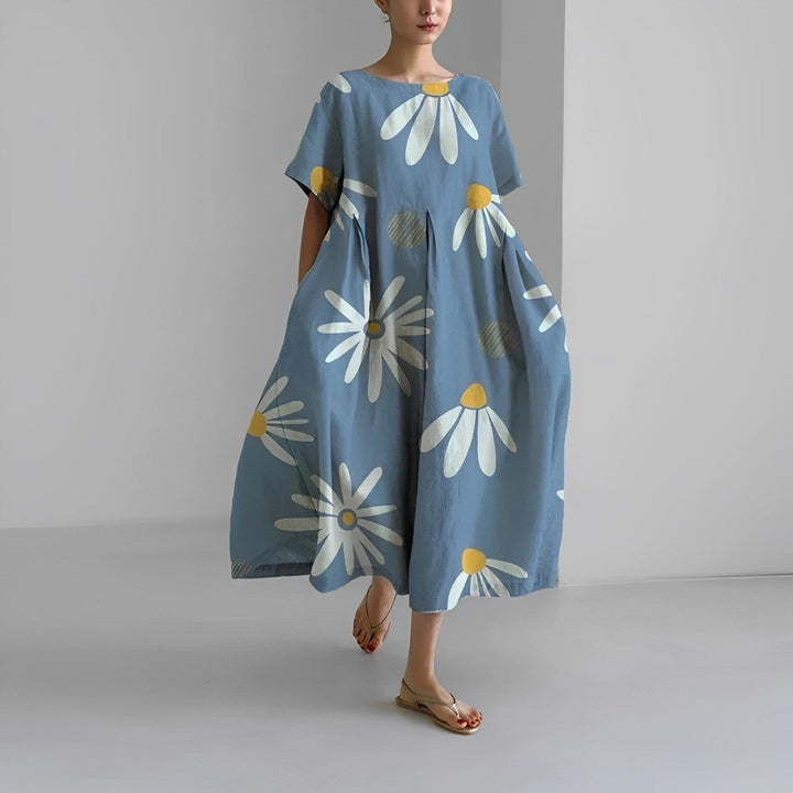Daisy - Robe maxi fluide rétro avec volants généreux