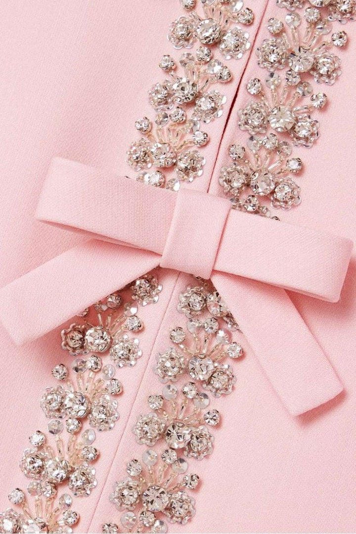 Sybil - Robe de Luxe en Strass avec Détail Nœud