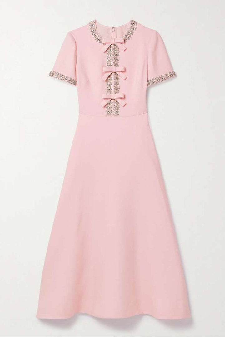 Sybil - Robe de Luxe en Strass avec Détail Nœud