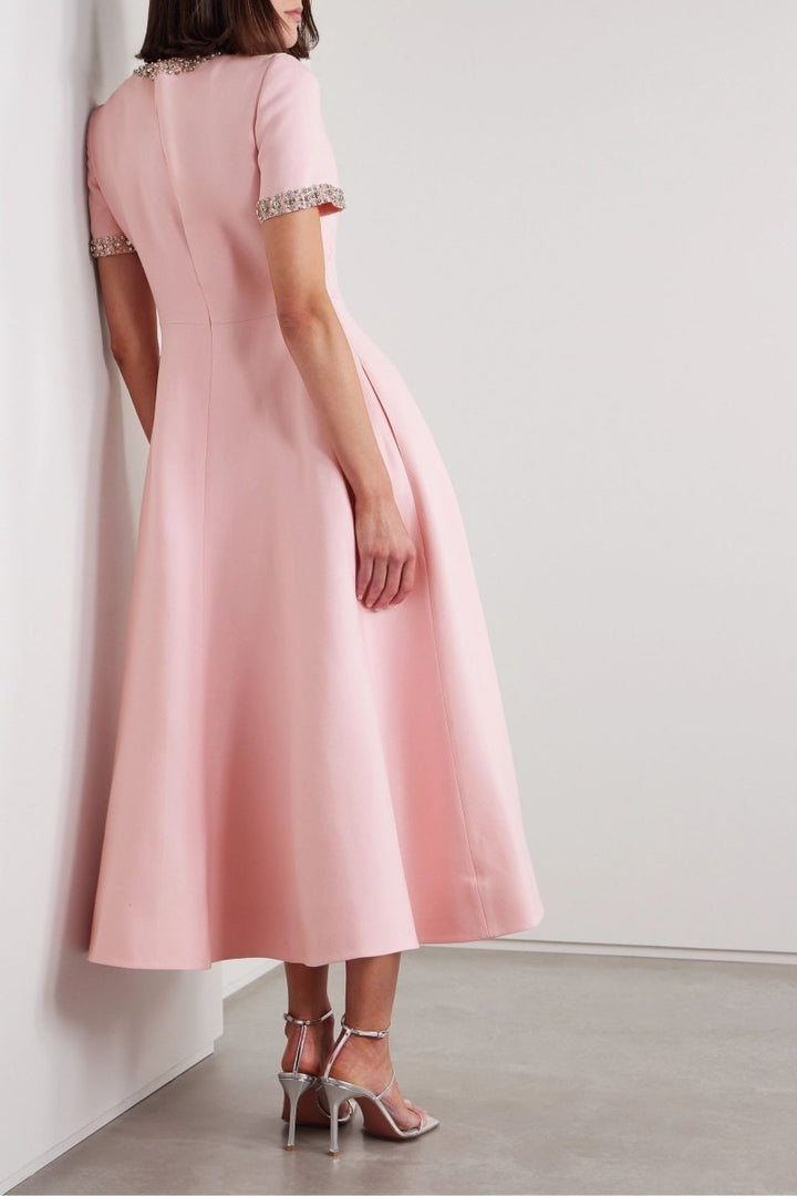 Sybil - Robe de Luxe en Strass avec Détail Nœud